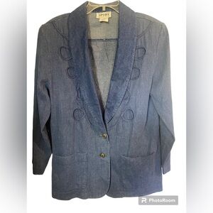 Vintage sunny sport by sunny south blue casual blazer jacket ladies 12